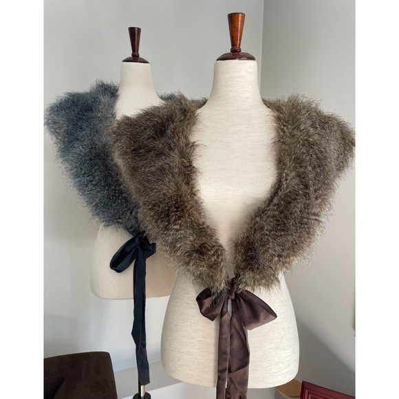 RANDOLPH DUKE The Look Faux Fur Removable Stole Collar, Silver & White - Picture 5 of 14